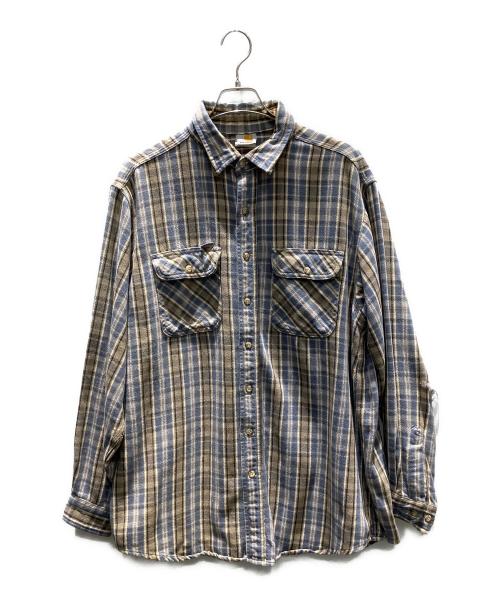CarHartt（カーハート）CarHartt (カーハート) チェックシャツ ベージュ×ブルー サイズ:Freeの古着・服飾アイテム