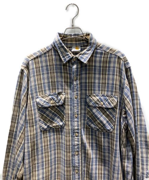 CarHartt（カーハート）CarHartt (カーハート) チェックシャツ ベージュ×ブルー サイズ:Freeの古着・服飾アイテム