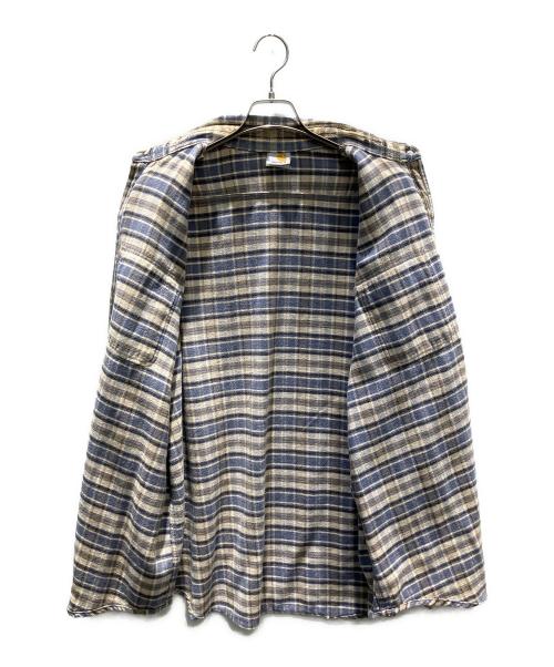 CarHartt（カーハート）CarHartt (カーハート) チェックシャツ ベージュ×ブルー サイズ:Freeの古着・服飾アイテム