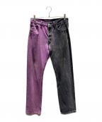 LEVI'Sリーバイス）の古着「501 リメイク品 USA製 90s デニムパンツ」｜ブラック×パープル