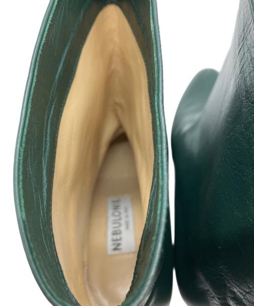 NEBULONIE（ネブローニ）NEBULONIE (ネブローニ) レザーショートブーツ グリーン サイズ:38の古着・服飾アイテム