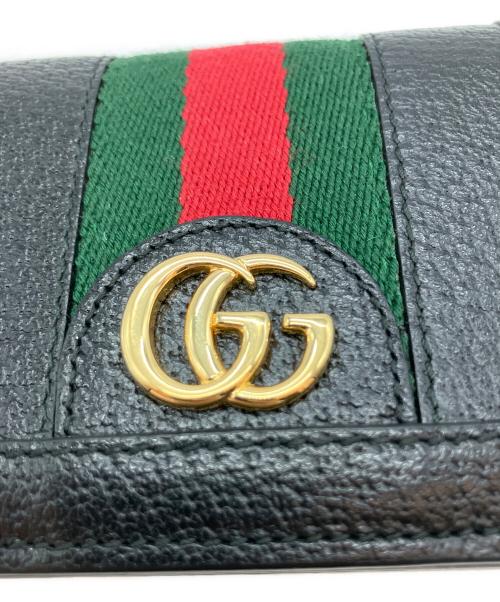 GUCCI（グッチ）GUCCI (グッチ) オフィディアGG マーモント シェリーライン ミニウォレット ブラックの古着・服飾アイテム