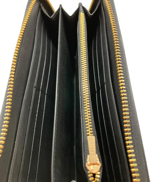 COACH（コーチ）COACH (コーチ) ロング ジップ アラウンド ウォレット シグネチャー キャンバス 長財布 ブラウン×ブラックの古着・服飾アイテム