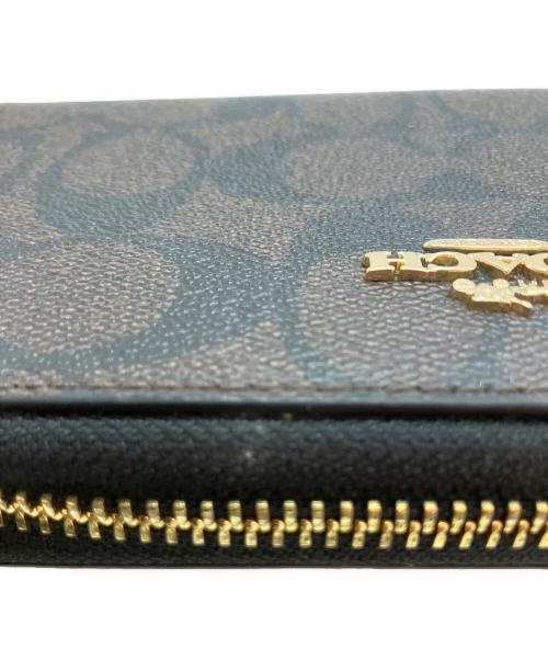 COACH（コーチ）COACH (コーチ) ロング ジップ アラウンド ウォレット シグネチャー キャンバス 長財布 ブラウン×ブラックの古着・服飾アイテム