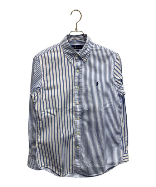 POLO RALPH LAUREN（ポロ・ラルフローレン）POLO RALPH LAUREN (ポロ・ラルフローレン) ストライプ 長袖シャツ ホワイト×スカイブルー サイズ:Sの古着・服飾アイテム