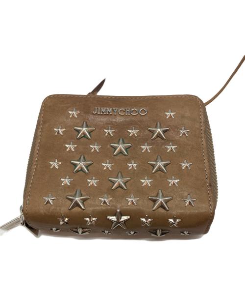 JIMMY CHOO（ジミーチュウ）JIMMY CHOO (ジミーチュウ) スタッズ ショルダーウォレット ブラウンの古着・服飾アイテム