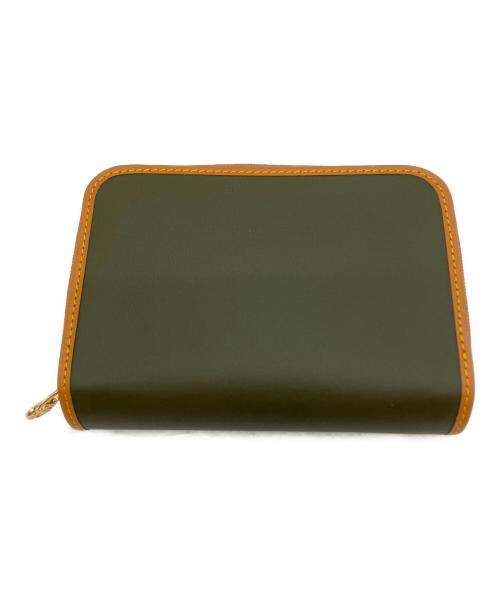 HUNTING WORLD（ハンティングワールド）HUNTING WORLD (ハンティングワールド) 2つ折り財布 グリーン×ブラウンの古着・服飾アイテム