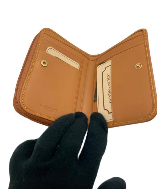 HUNTING WORLD（ハンティングワールド）HUNTING WORLD (ハンティングワールド) 2つ折り財布 グリーン×ブラウンの古着・服飾アイテム