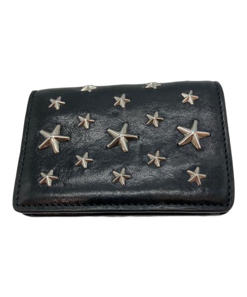 JIMMY CHOO（ジミーチュウ）JIMMY CHOO (ジミーチュウ) スタッズ 2つ折り財布 ブラックの古着・服飾アイテム