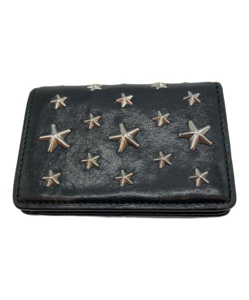 JIMMY CHOO（ジミーチュウ）JIMMY CHOO (ジミーチュウ) スタッズ 2つ折り財布 ブラックの古着・服飾アイテム