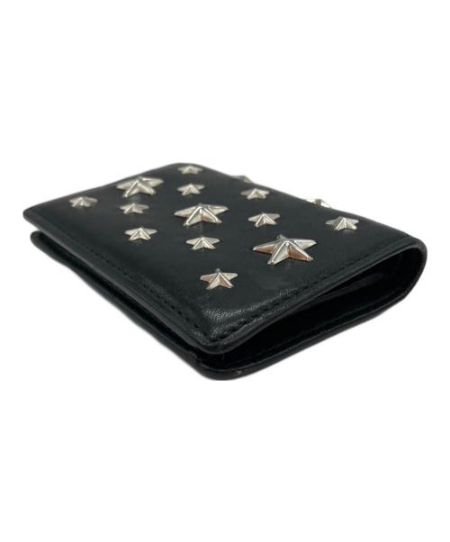 JIMMY CHOO（ジミーチュウ）JIMMY CHOO (ジミーチュウ) スタッズ 2つ折り財布 ブラックの古着・服飾アイテム