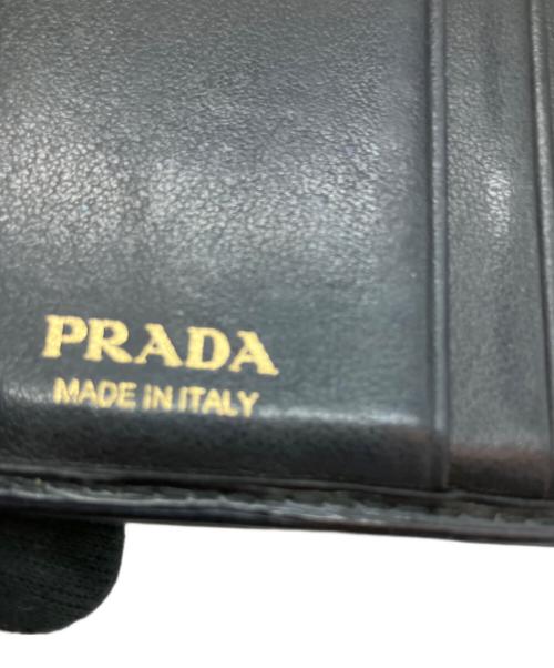 PRADA（プラダ）PRADA (プラダ) サフィアーノ 3つ折り財布 ブラックの古着・服飾アイテム