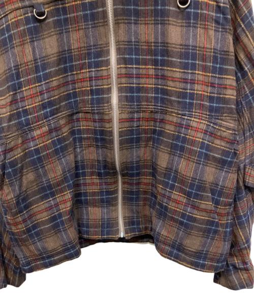PHINGERIN（フィンガリン）PHINGERIN (フィンガリン) チェック ジップアップジャケット ブラウン×ネイビー サイズ:Lの古着・服飾アイテム