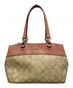 COACHコーチ）の古着「ハンドバッグ」｜ベージュ×ピンク