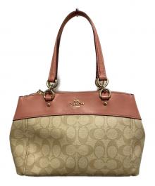 COACH（コーチ）の古着「ハンドバッグ」｜ベージュ×ピンク