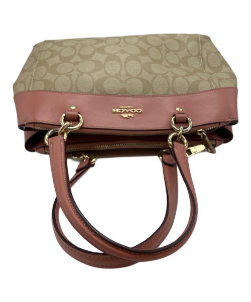 COACH（コーチ）COACH (コーチ) ハンドバッグ ベージュ×ピンクの古着・服飾アイテム