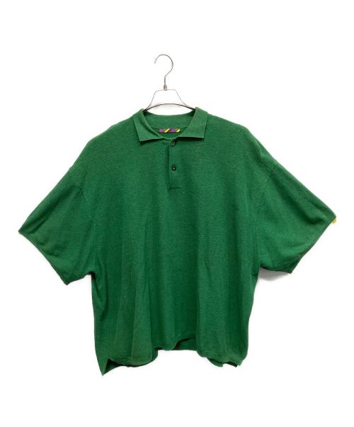 is-ness（イズネス）is-ness (イズネス) KNITTED BIG POLO ポロシャツ グリーン サイズ:Lの古着・服飾アイテム