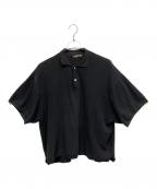 is-nessイズネス）の古着「KNITTED BIG POLO ポロシャツ」｜ブラック
