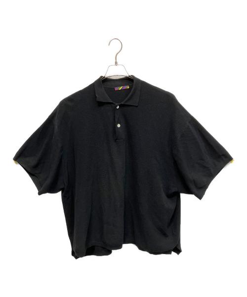 is-ness（イズネス）is-ness (イズネス) KNITTED BIG POLO ポロシャツ ブラック サイズ:Lの古着・服飾アイテム