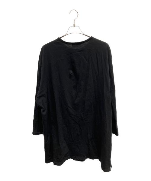 YOHJI YAMAMOTO（ヨウジヤマモト）YOHJI YAMAMOTO (ヨウジヤマモト) POUR HOMME 21SS HE IS OUT PRINT BIG LONG SLEEVES Tシャツ 長袖カットソー ブラック サイズ:3の古着・服飾アイテム
