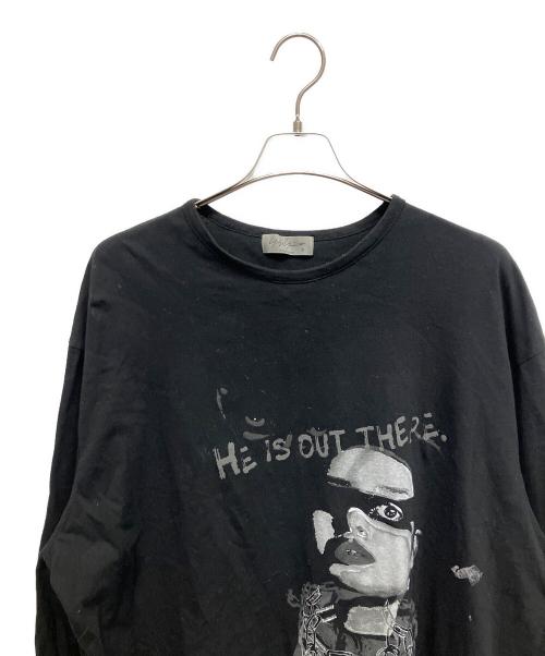 YOHJI YAMAMOTO（ヨウジヤマモト）YOHJI YAMAMOTO (ヨウジヤマモト) POUR HOMME 21SS HE IS OUT PRINT BIG LONG SLEEVES Tシャツ 長袖カットソー ブラック サイズ:3の古着・服飾アイテム