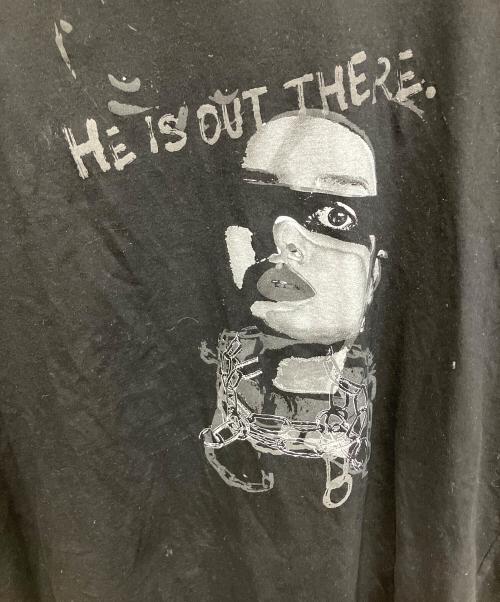 YOHJI YAMAMOTO（ヨウジヤマモト）YOHJI YAMAMOTO (ヨウジヤマモト) POUR HOMME 21SS HE IS OUT PRINT BIG LONG SLEEVES Tシャツ 長袖カットソー ブラック サイズ:3の古着・服飾アイテム