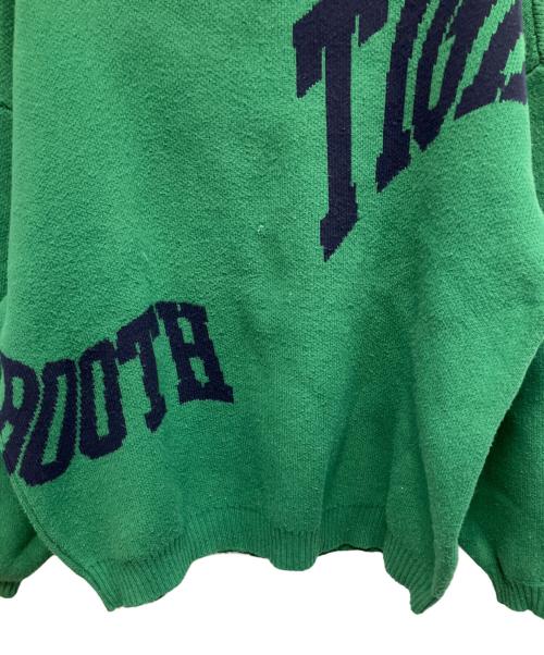 TIGHTBOOTH PRODUCTION（タイトブースプロダクション）TIGHTBOOTH PRODUCTION (タイトブースプロダクション) Acid Logo Knit Sweater 厚手ニット グリーン サイズ:Lの古着・服飾アイテム