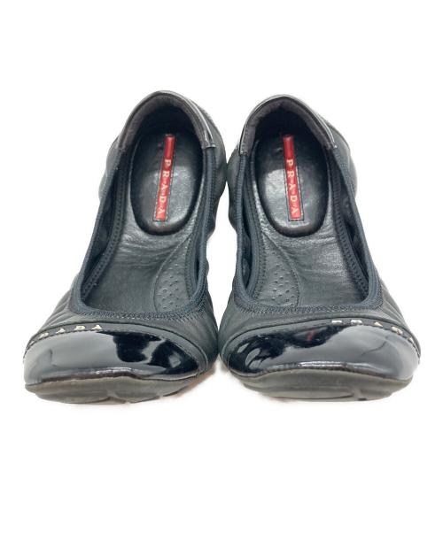 PRADA（プラダ）PRADA (プラダ) バレエシューズ ブラック サイズ:35 1/2の古着・服飾アイテム