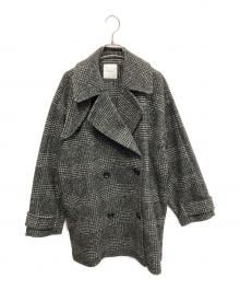 Spick and Span（スピック＆スパン）の古着「チェック ダブルコート」｜ブラック