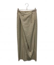 PRANK PROJECT（プランクプロジェクト）の古着「ウーステッドローウエストマキシスカート ロングスカート」｜ベージュ