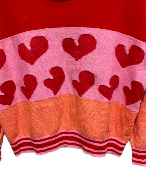 Vivienne Westwood（ヴィヴィアンウエストウッド）Vivienne Westwood (ヴィヴィアンウエストウッド) 厚手ニット レッド×ピンク サイズ:00の古着・服飾アイテム