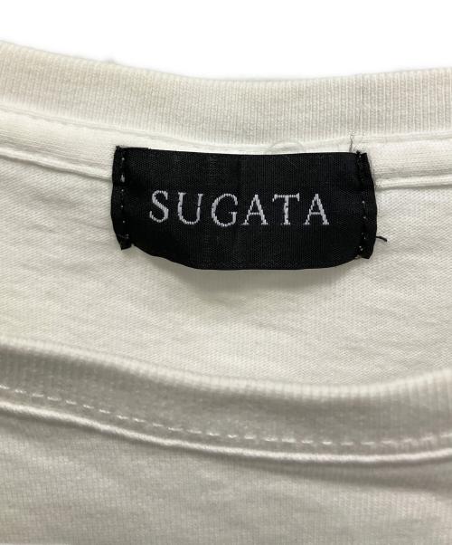 SUGATA（スガタ）SUGATA (スガタ) 半袖カットソー ホワイト サイズ:Freeの古着・服飾アイテム