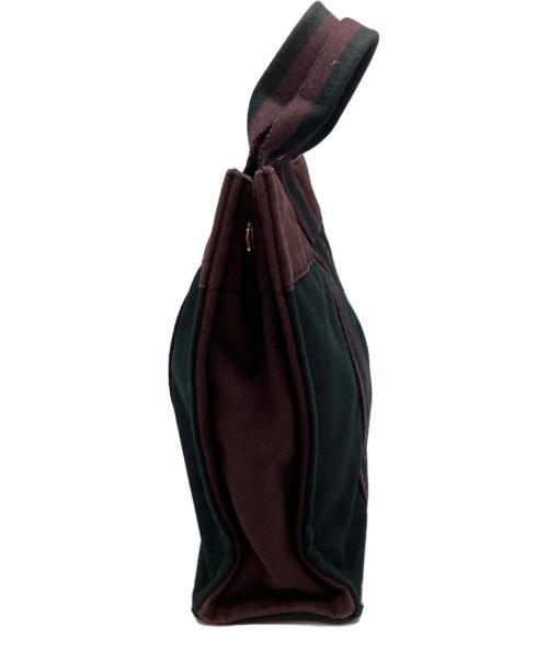 HERMES（エルメス）HERMES (エルメス) フールトゥ PM ハンドバッグ ブラック×ボルドーの古着・服飾アイテム