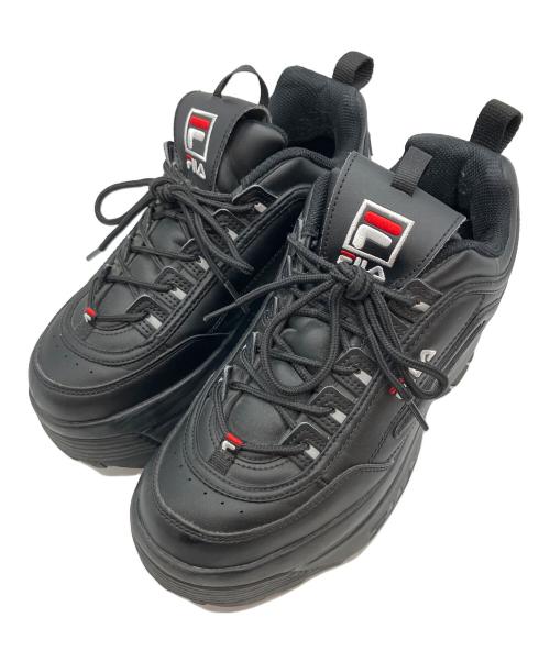 FILA（フィラ）FILA (フィラ) ディスラプターII 厚底スニーカー ブラック サイズ:25cmの古着・服飾アイテム