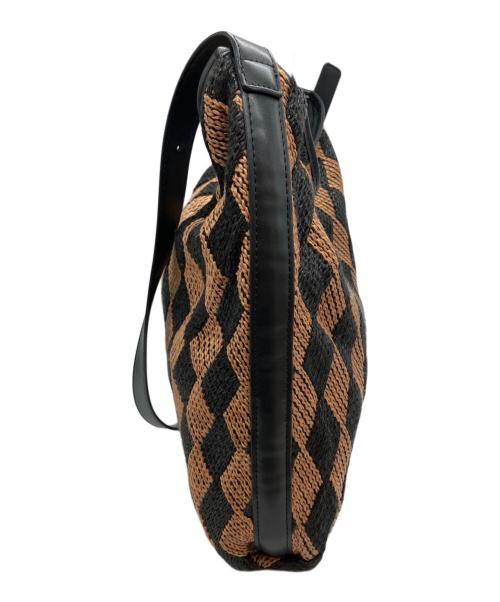 EAR（イア）EAR (イア) ダイヤ織 ショルダーバッグ ブラウン×ブラックの古着・服飾アイテム