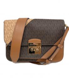 MICHAEL KORS（マイケル・コース）の古着「トリコロールシグネチャー ショルダーバッグ」｜ブラウン