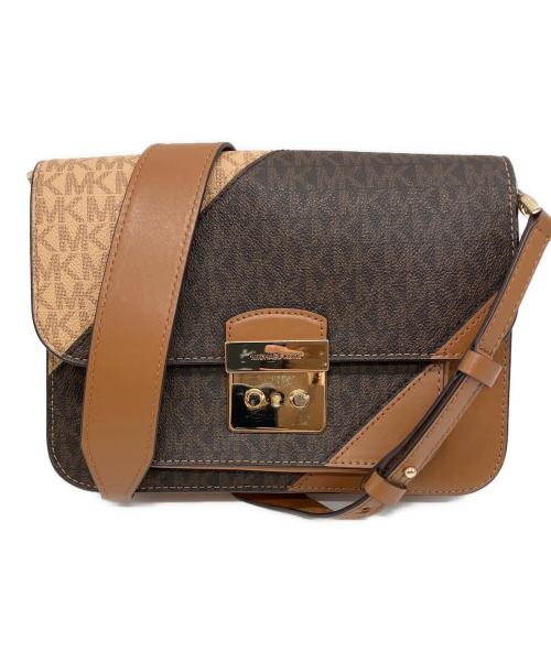 MICHAEL KORS（マイケル・コース）MICHAEL KORS (マイケル・コース) トリコロールシグネチャー ショルダーバッグ ブラウンの古着・服飾アイテム