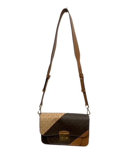 MICHAEL KORS（マイケル・コース）MICHAEL KORS (マイケル・コース) トリコロールシグネチャー ショルダーバッグ ブラウンの古着・服飾アイテム
