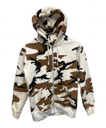 SUPREME（シュプリーム）の古着「Rib Logo Zip Up Sweat Brown Camo 16AW ジップパーカー」｜ホワイト×ブラウン