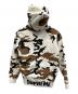 SUPREME (シュプリーム) Rib Logo Zip Up Sweat Brown Camo 16AW ジップパーカー ホワイト×ブラウン サイズ:S：18000円