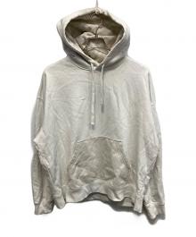 COACH（コーチ）の古着「トーナル シグネチャー フーディー プルオーバーパーカー」｜ライトグレー
