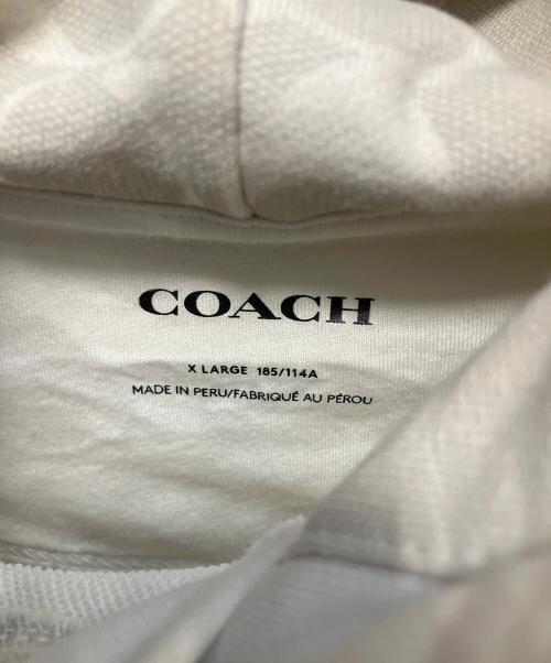 COACH（コーチ）COACH (コーチ) トーナル シグネチャー フーディー プルオーバーパーカー ライトグレー サイズ:XLの古着・服飾アイテム