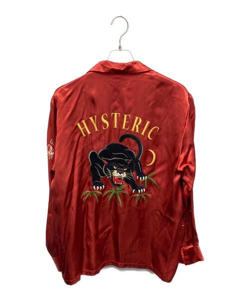 Hysteric Glamour（ヒステリックグラマー）Hysteric Glamour (ヒステリックグラマー) BLACK PANTHER刺繍 スーベニアシャツ 長袖シャツ レッド サイズ:Lの古着・服飾アイテム