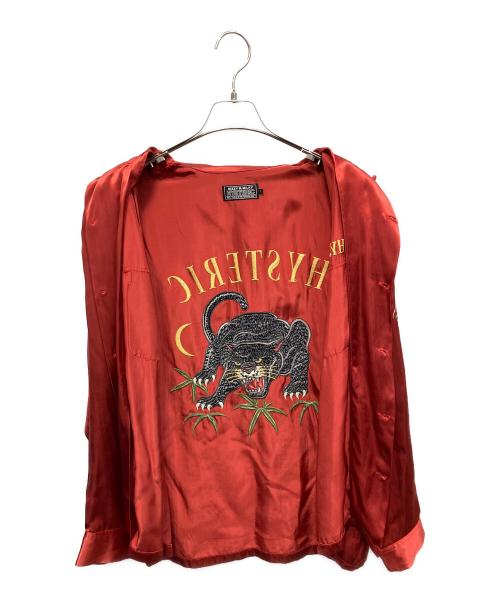Hysteric Glamour（ヒステリックグラマー）Hysteric Glamour (ヒステリックグラマー) BLACK PANTHER刺繍 スーベニアシャツ 長袖シャツ レッド サイズ:Lの古着・服飾アイテム