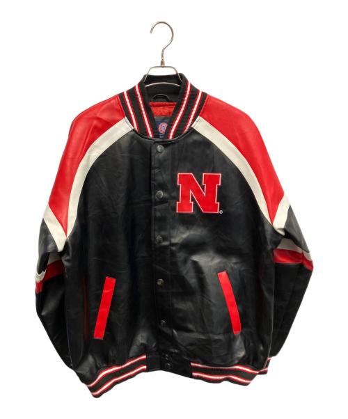 G-3 Sports by Carl Banks（カールバンクス）G-3 Sports by Carl Banks (カールバンクス) 古着 レザースタジャン レッド サイズ:XLの古着・服飾アイテム