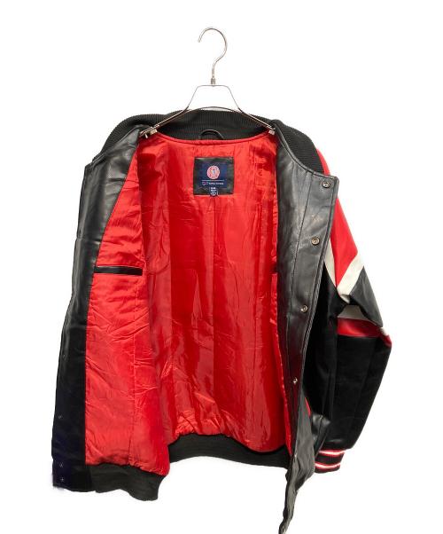 G-3 Sports by Carl Banks（カールバンクス）G-3 Sports by Carl Banks (カールバンクス) 古着 レザースタジャン レッド サイズ:XLの古着・服飾アイテム