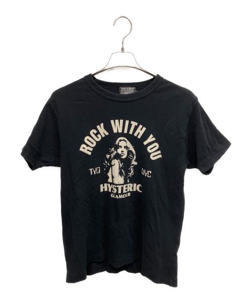Hysteric Glamour（ヒステリックグラマー）Hysteric Glamour (ヒステリックグラマー) ROCK W YOU 半袖カットソー ブラック サイズ:Lの古着・服飾アイテム