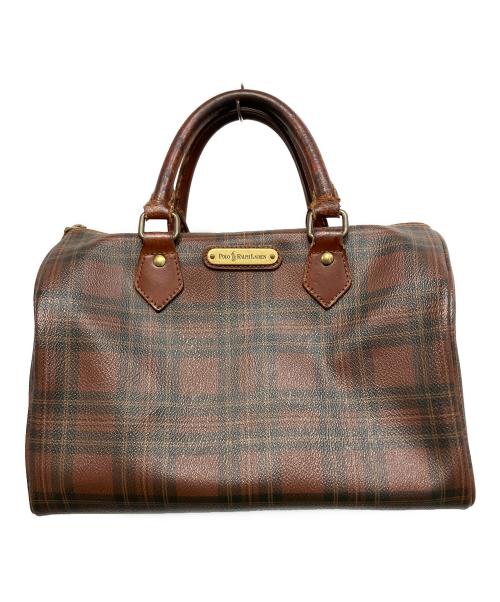 POLO RALPH LAUREN（ポロ・ラルフローレン）POLO RALPH LAUREN (ポロ・ラルフローレン) チェック ヴィンテージ ミニボストンバッグ ブラウンの古着・服飾アイテム