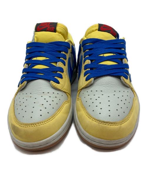 NIKE（ナイキ）NIKE (ナイキ) Travis Scott (トラヴィススコット) AIR JORDAN1(エアジョーダン1) ローカットスニーカー イエロー×ブルー サイズ:26.5cmの古着・服飾アイテム