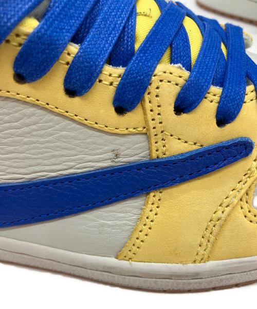 NIKE（ナイキ）NIKE (ナイキ) Travis Scott (トラヴィススコット) AIR JORDAN1(エアジョーダン1) ローカットスニーカー イエロー×ブルー サイズ:26.5cmの古着・服飾アイテム